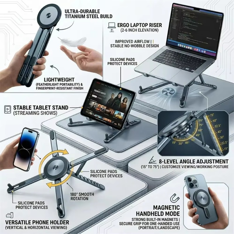 Портативный магнитный держател – обзор и цена Cooling Stand Tablet